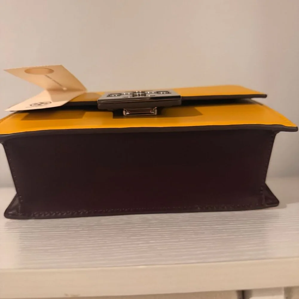 Tory Burch Bon Bon Color Block Mini Top Handle Bag- Yellow - Picture 5 of 8